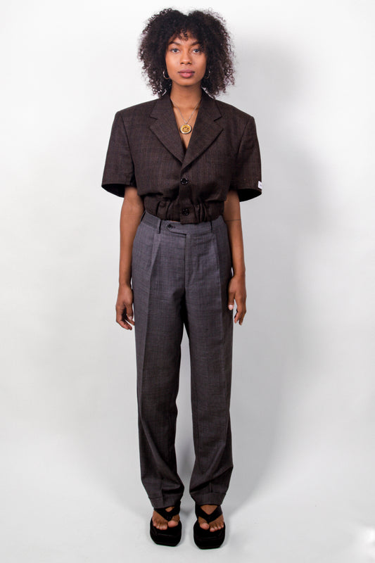 BILLIE BOMBER BLAZER - MID LENGTH BROWN